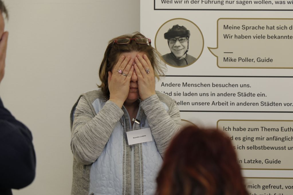 Vorstellung des Empowerment-Workshops, der Teil der Ausbildung zu Gedenkstätten-Guides war (Foto: Behindertenbeauftragter/Schacht) 